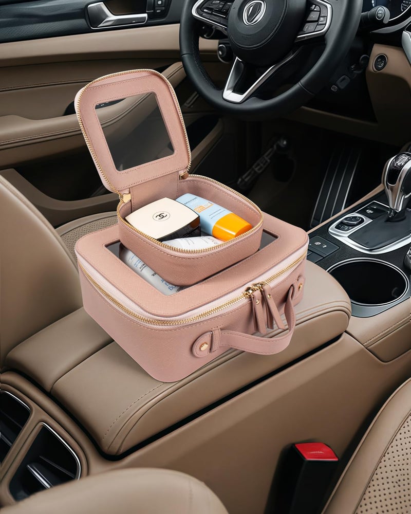 LETGO Clear Makeup Bags Set - TSA Approved Toiletry Bag with Handle Large Opening, Clear Toiletry Bags Case Pouch for Traveling Travel Car Orangizer Storage Essentials (Mini+Large Nude) - Image 5